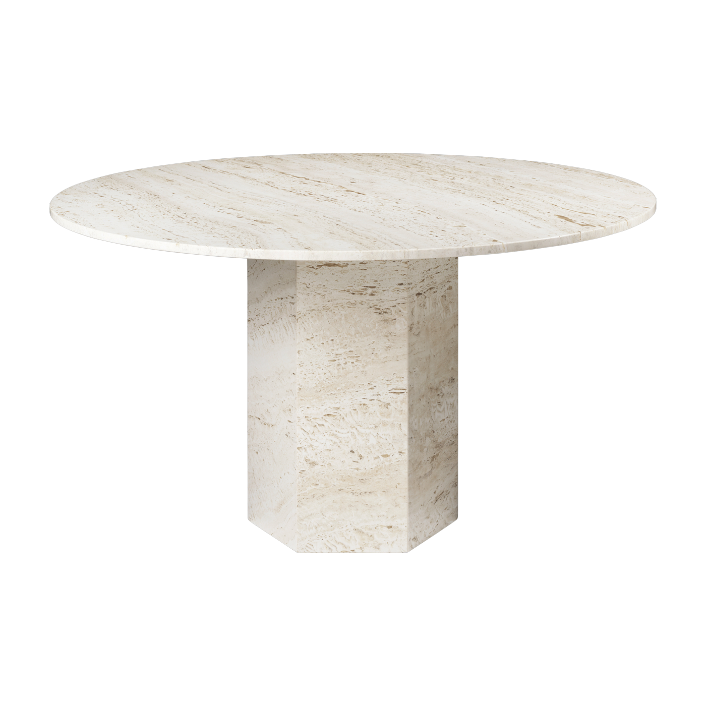 Mesa de comedor ronde en piedra blanca Epic - Gubi