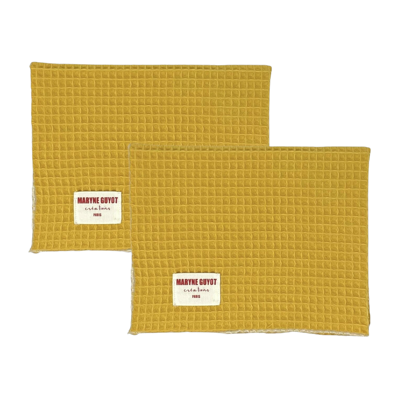2 mustard embossed placemats - Maryne Guyot Créations