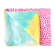 2 tovagliette reversibili rosa leopardate e tie and dye Graou Rose - Maryne Guyot Créations