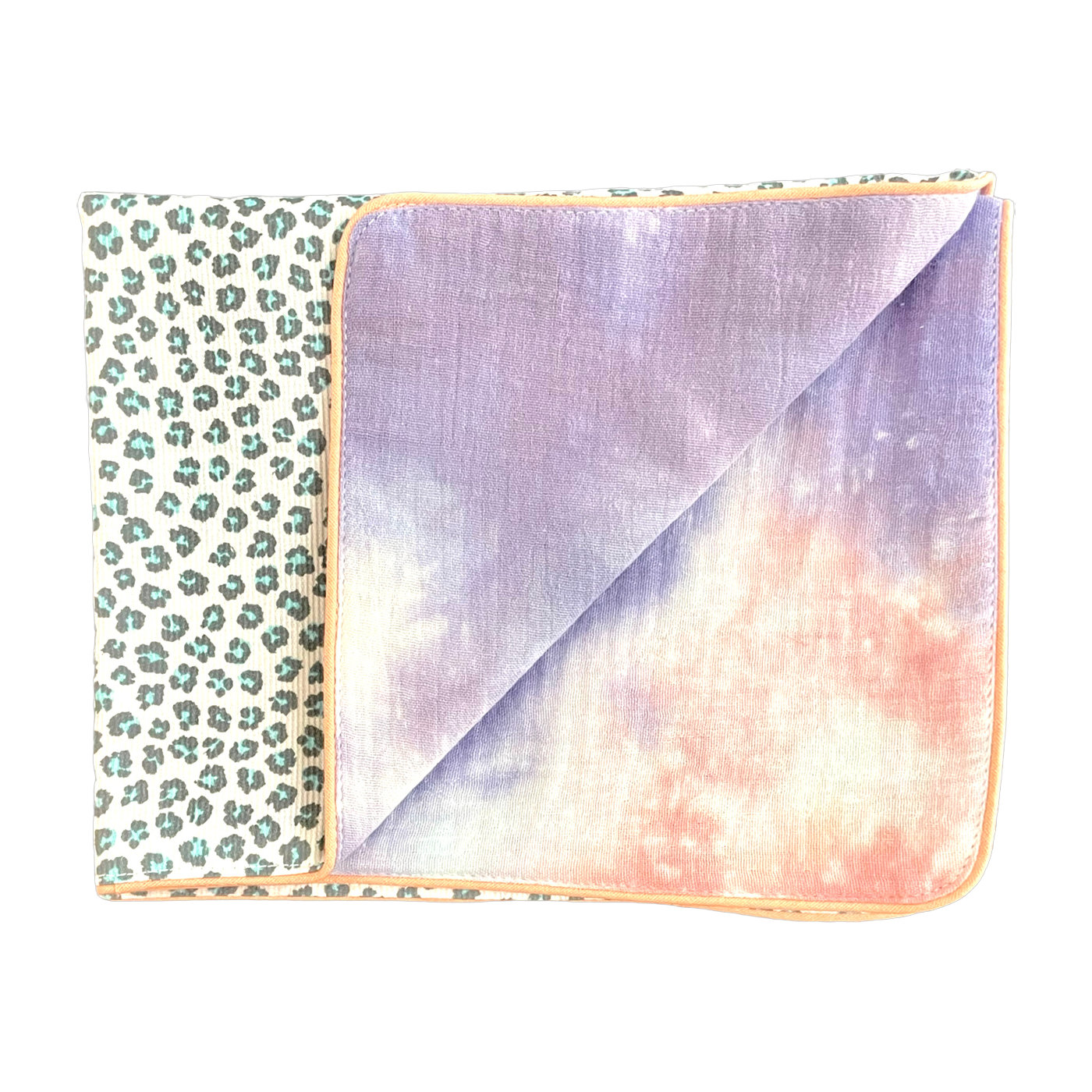 2 reversible table mats blue leopard and tie and dye Graou Bleu - Maryne Guyot Créations