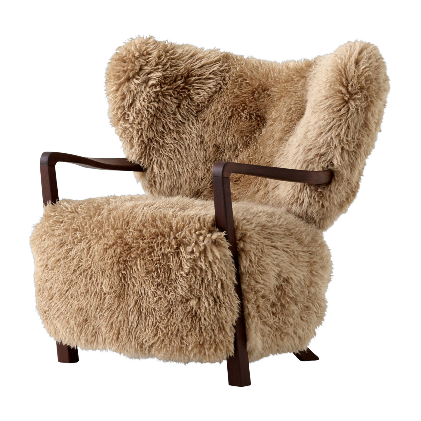 Fauteuil lounge en noyer et mouton Wulff ATD2 - &tradition