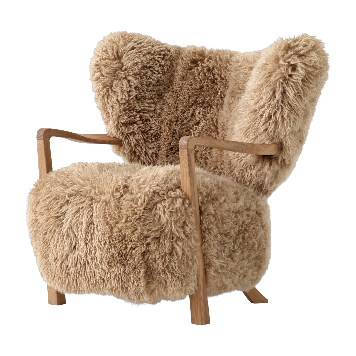 Fauteuil lounge en chêne et mouton Wulff ATD2 - &tradition