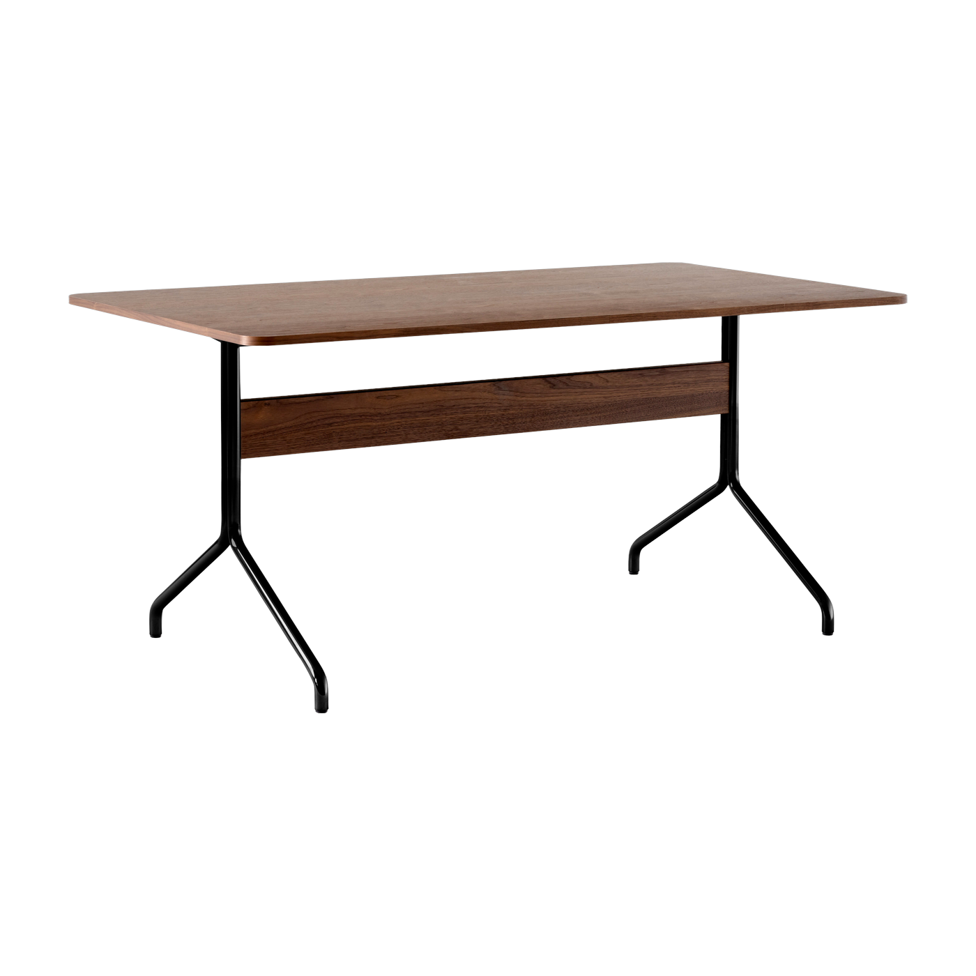 Minimalistischer Esstisch aus Walnussholz und schwarzem Metall 160x90 cm Pavilion AV18 - &tradition