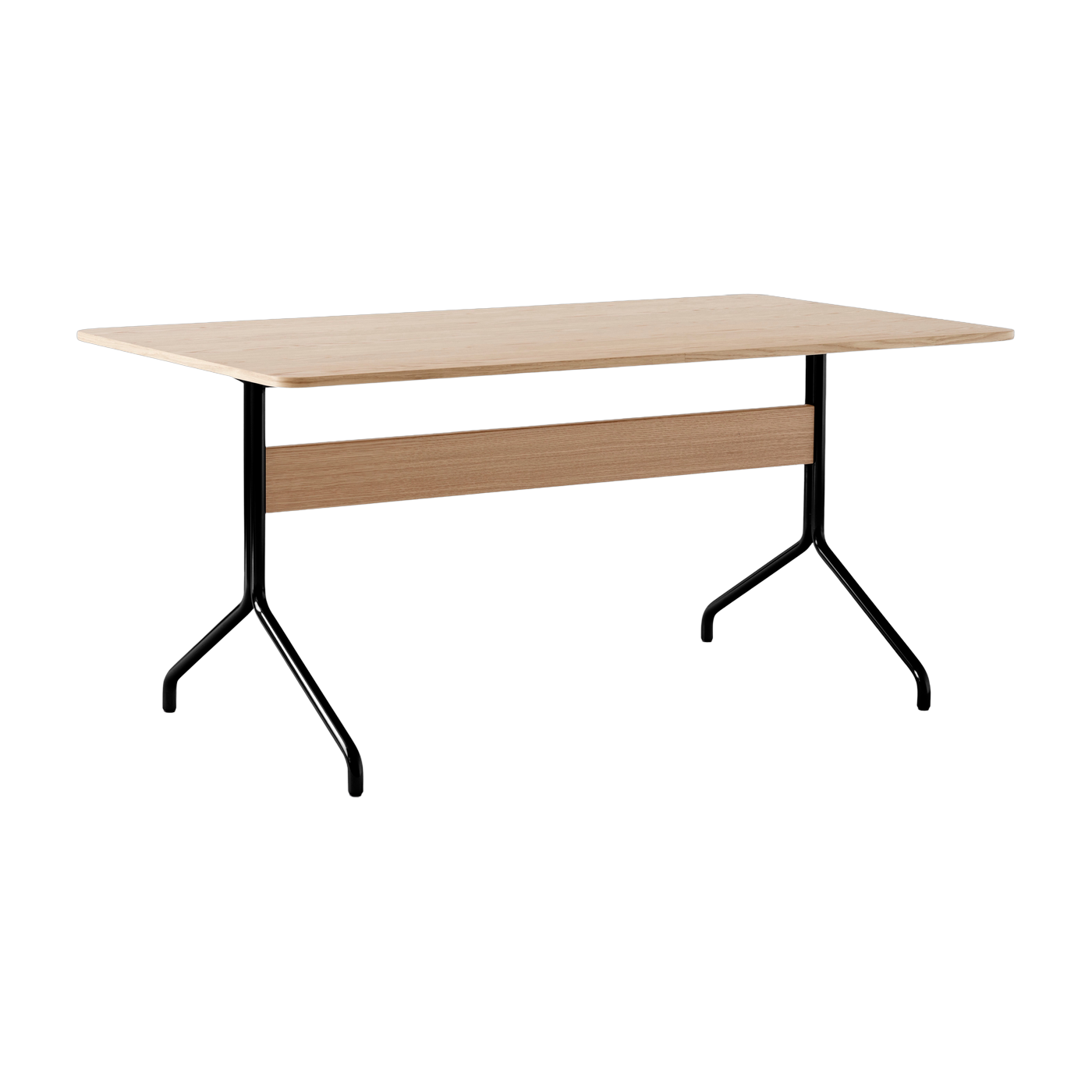 Minimalistischer Esstisch aus heller Eiche und schwarzem Metall 160x90 cm Pavilion AV18 - &tradition