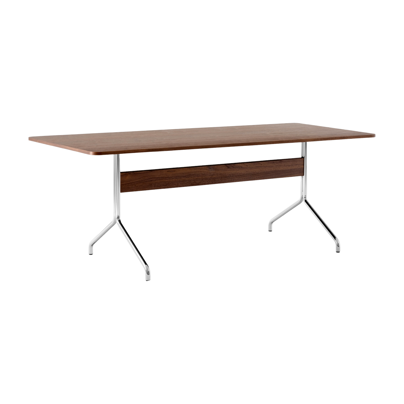 Esstisch aus Walnussholz und verchromtem Metall 200x90 cm Pavilion AV19 - &tradition