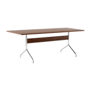 Dining table in walnut and chrome metal 200x90 cm Pavilion AV19 - &tradition