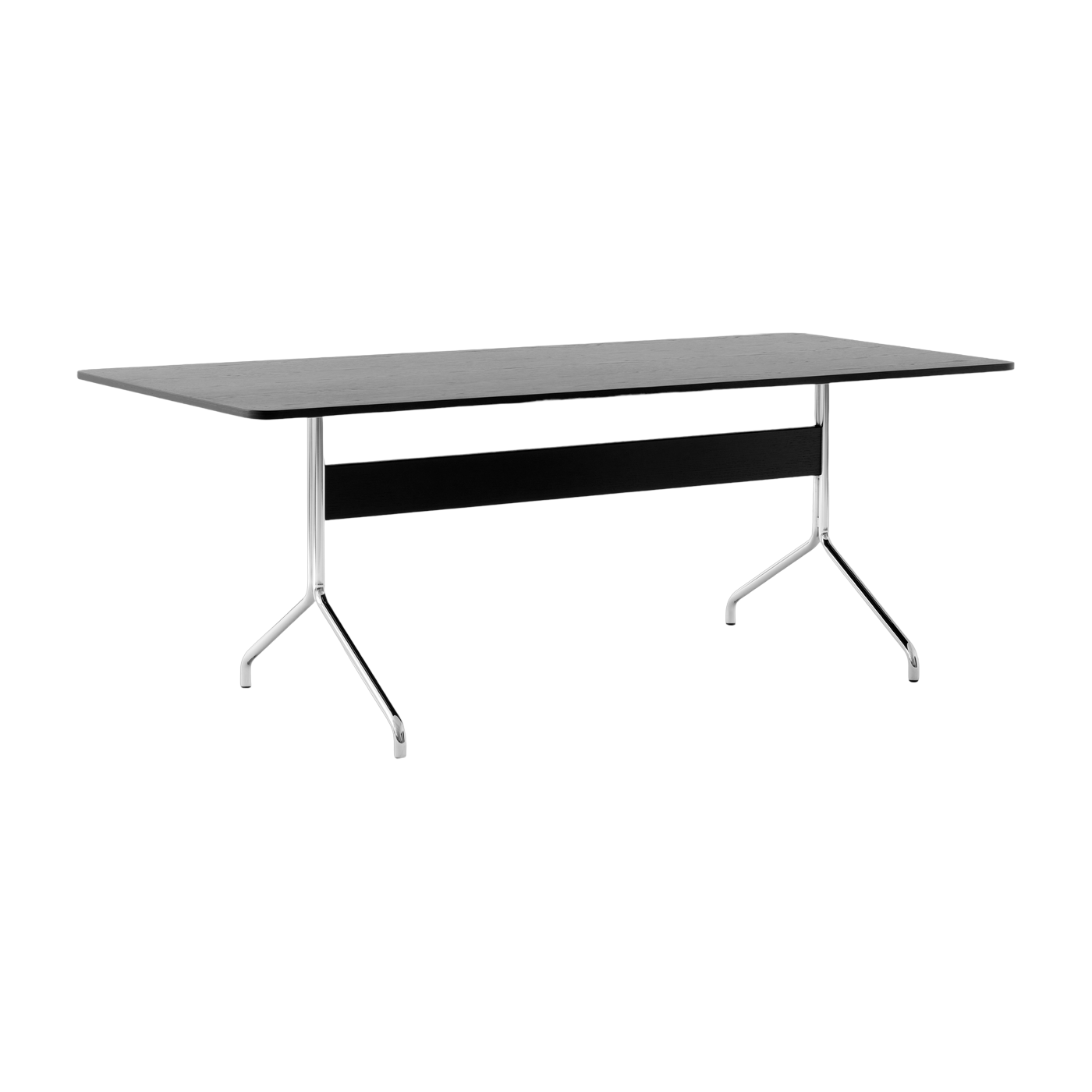 Esstisch aus Eiche schwarz und Chrom 200x90 cm Pavilion AV19 - &tradition