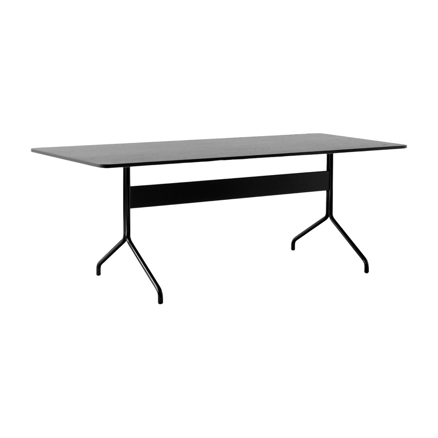 Esstisch aus schwarzer Eiche und schwarzem Metall 200x90 cm Pavilion AV19 - &tradition