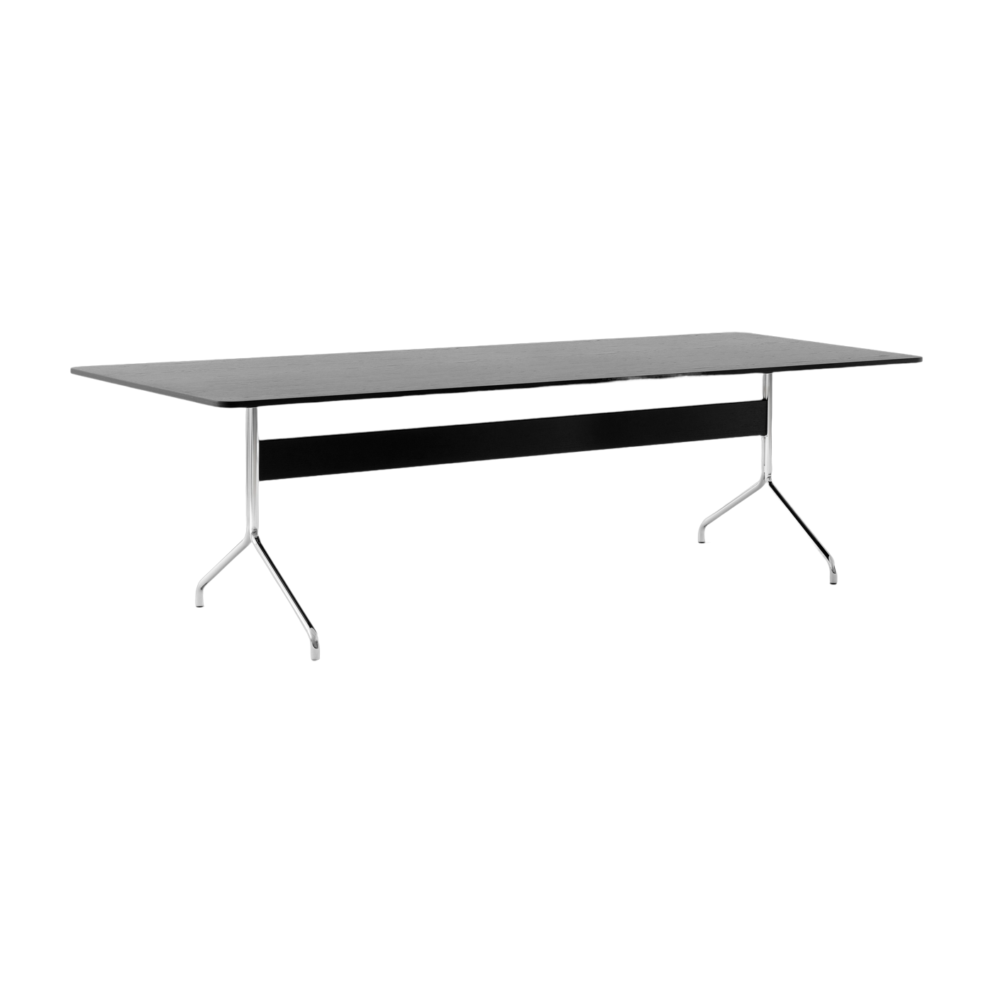 Esstisch aus Eiche schwarz und Chrom 250x110 cm Pavilion AV24 - &tradition