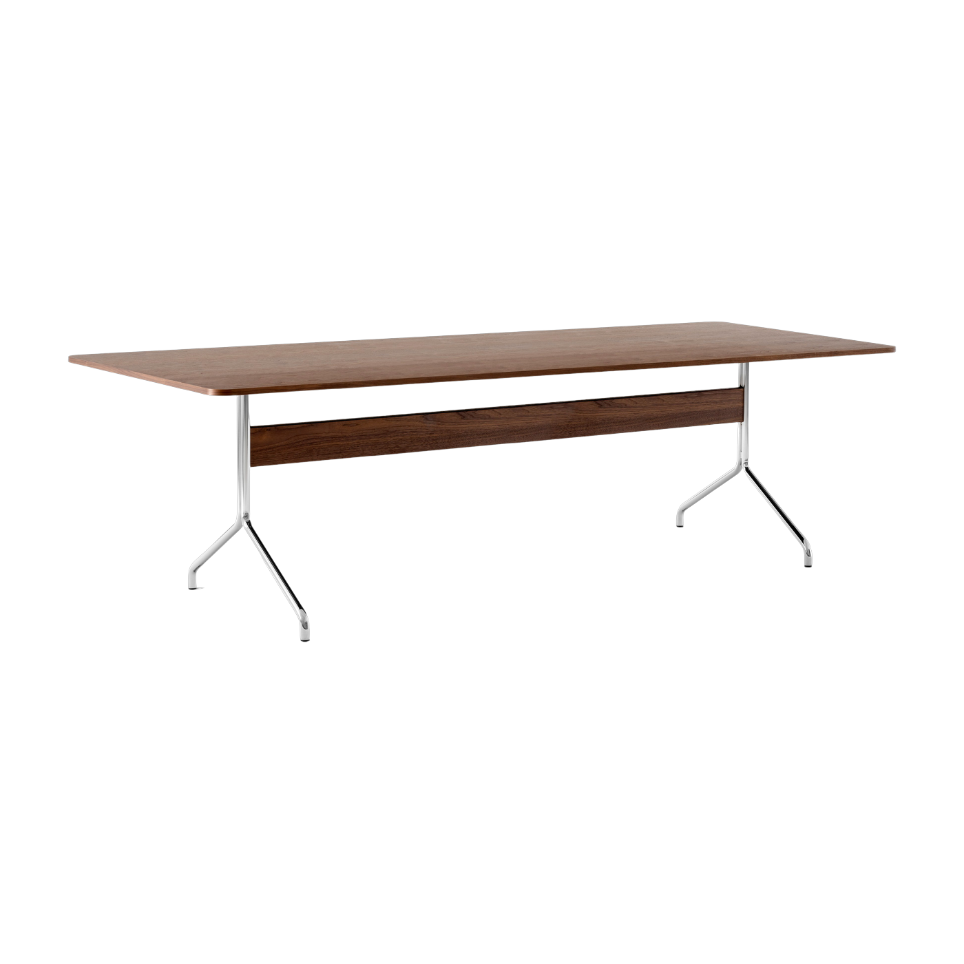 Esstisch aus Walnussholz und Chrom 250x110 cm Pavilion AV24 - &tradition
