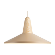 Lampada a sospensione Eikon Shell in legno di frassino. Schneid Studio