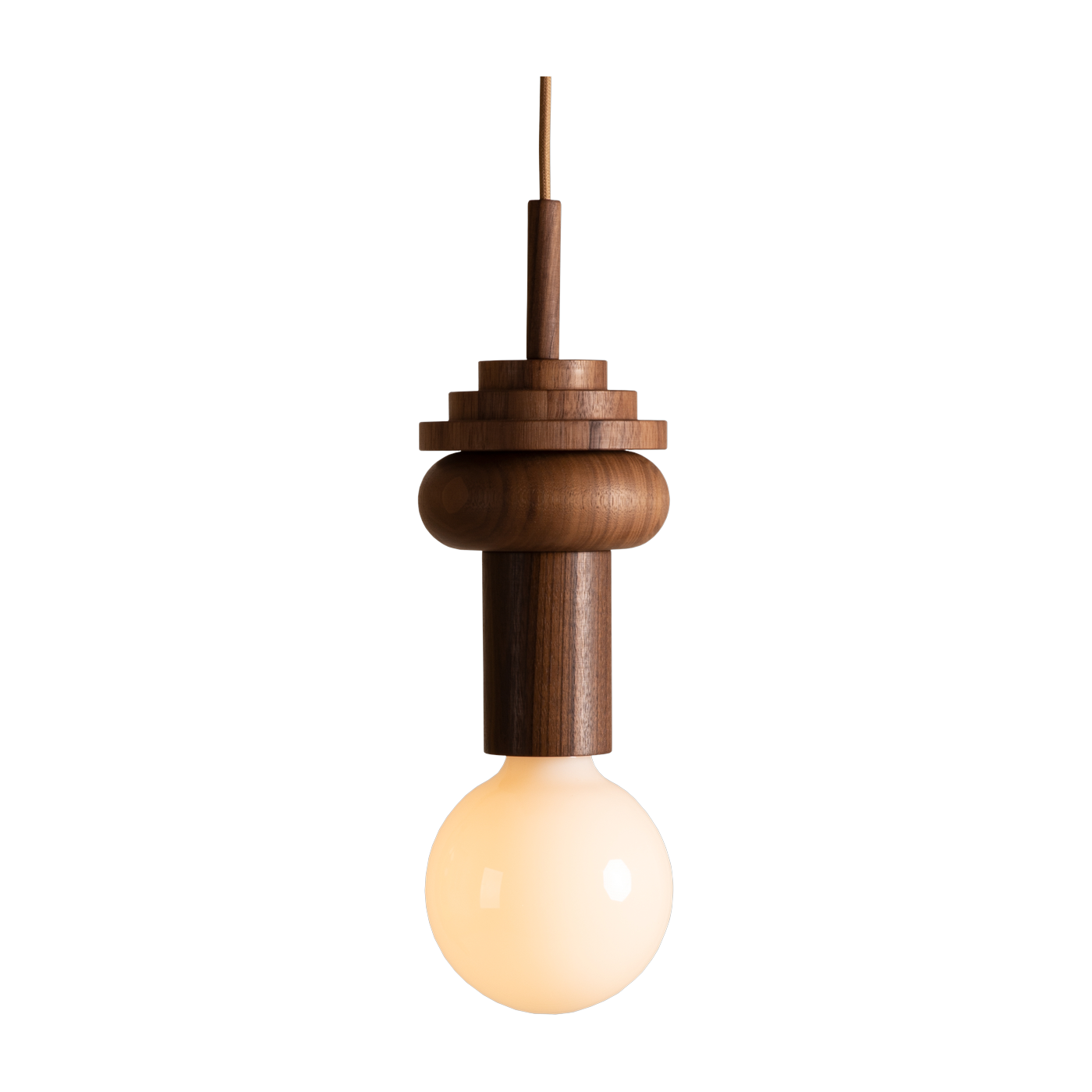 Junit Pino walnut pendant light - Schneid Studio