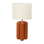 Piccola lampada in legno e cotone corail Charlotte - Cosin Paris