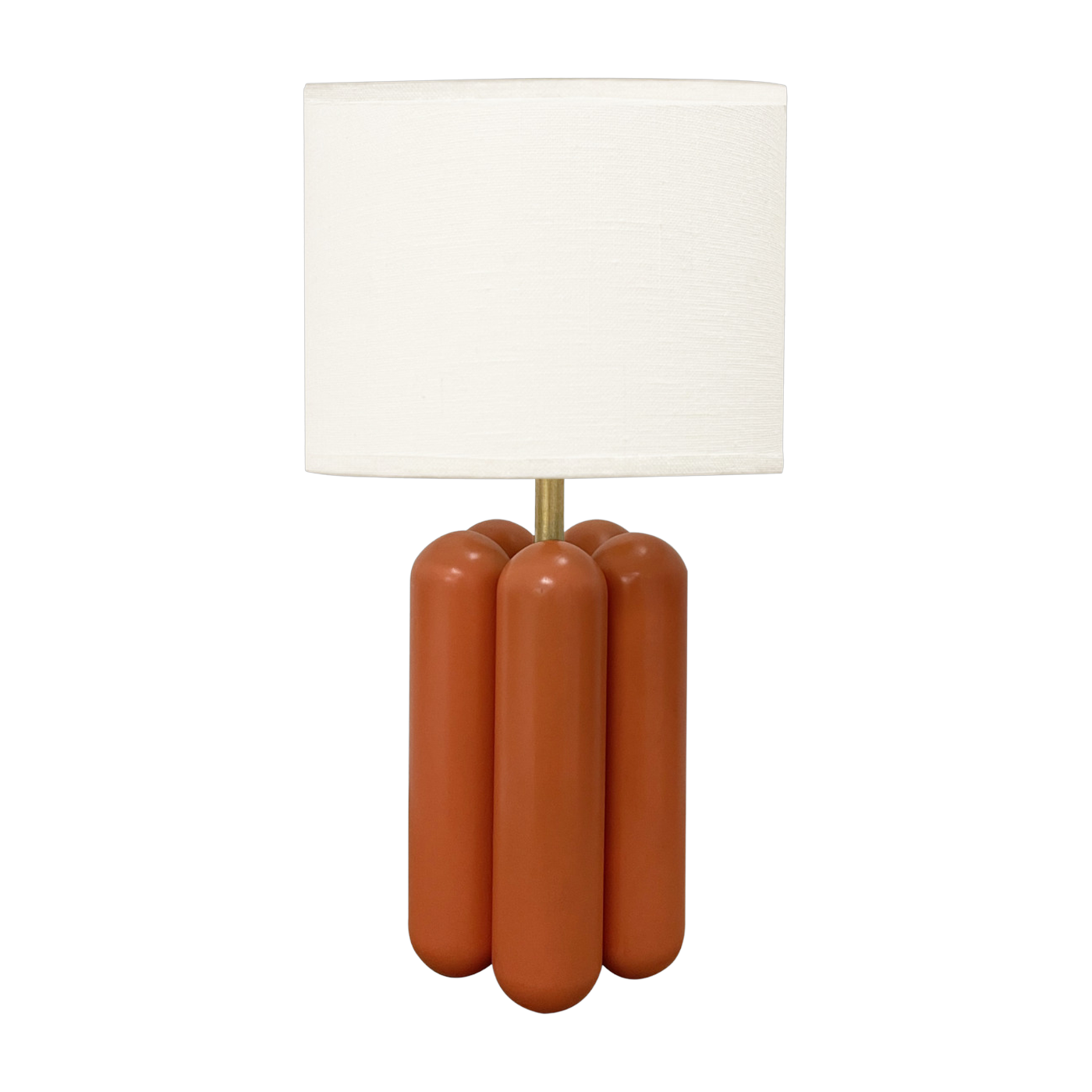 Kleine Lampe aus Holz und Leinen corail Charlotte -. Cosin Paris