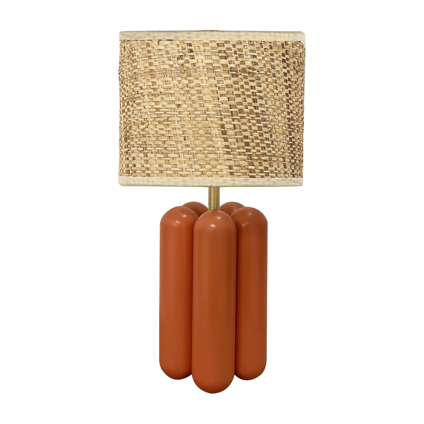 Kleine Lampe aus Holz und raphia corail Charlotte -. Cosin Paris