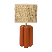 Petite lampe en bois et raphia corail Charlotte - Cosin Paris