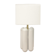 Petite lampe en bois et lin crème Charlotte - Cosin Paris