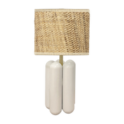 Petite lampe en bois et raphia crème Charlotte - Cosin Paris