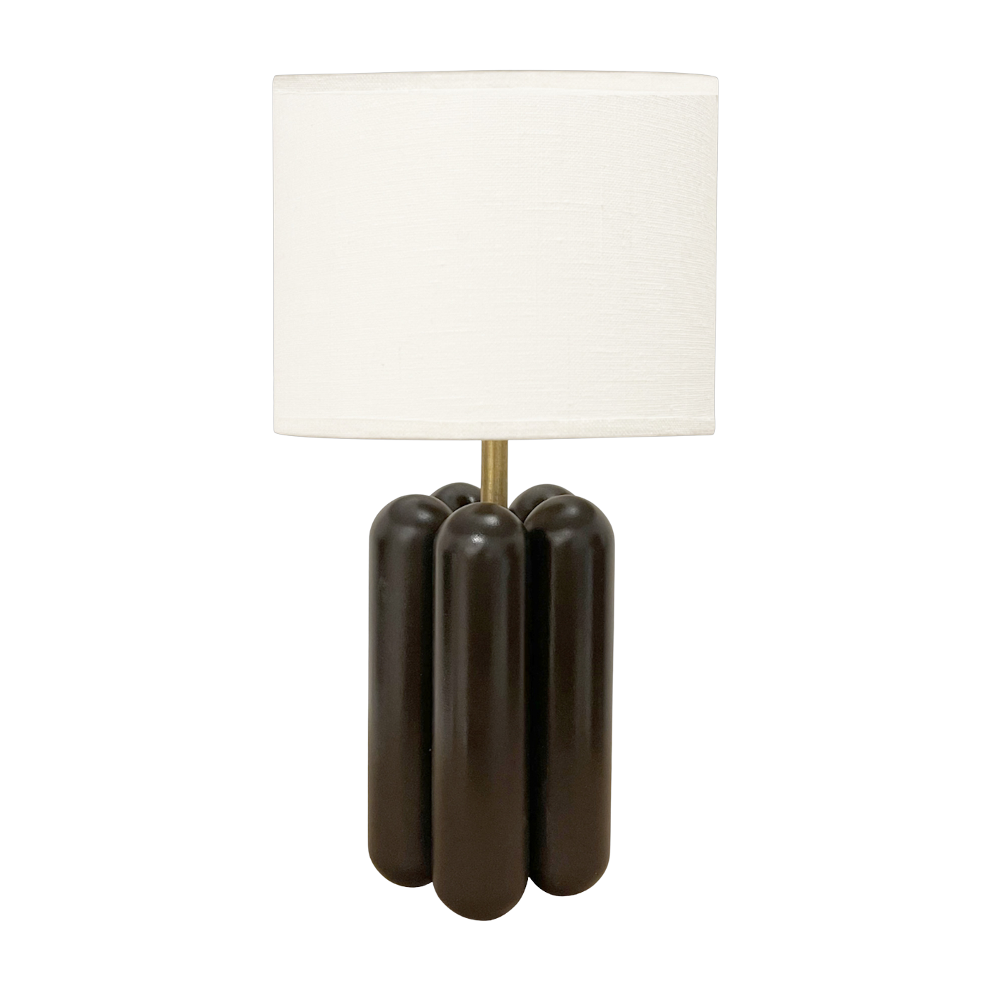 Kleine Lampe aus Holz und schwarzem Leinen Charlotte -. Cosin Paris
