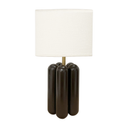Piccola lampada in legno e lino nero Charlotte - Cosin Paris