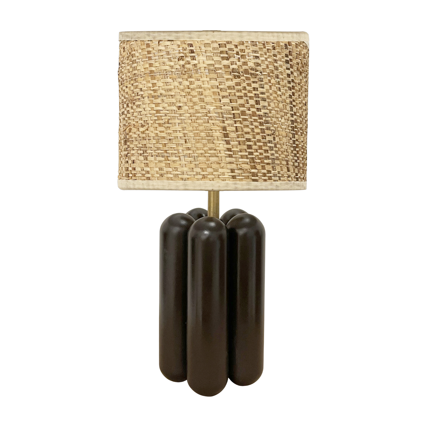 Kleine Lampe aus Holz und raphia schwarz Charlotte -. Cosin Paris