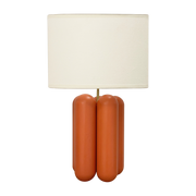 Lampada di grandi dimensioni in legno e cotone corail Charlotte - Cosin Paris