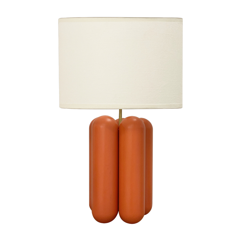 Lampada di grandi dimensioni in legno e cotone corail Charlotte - Cosin Paris