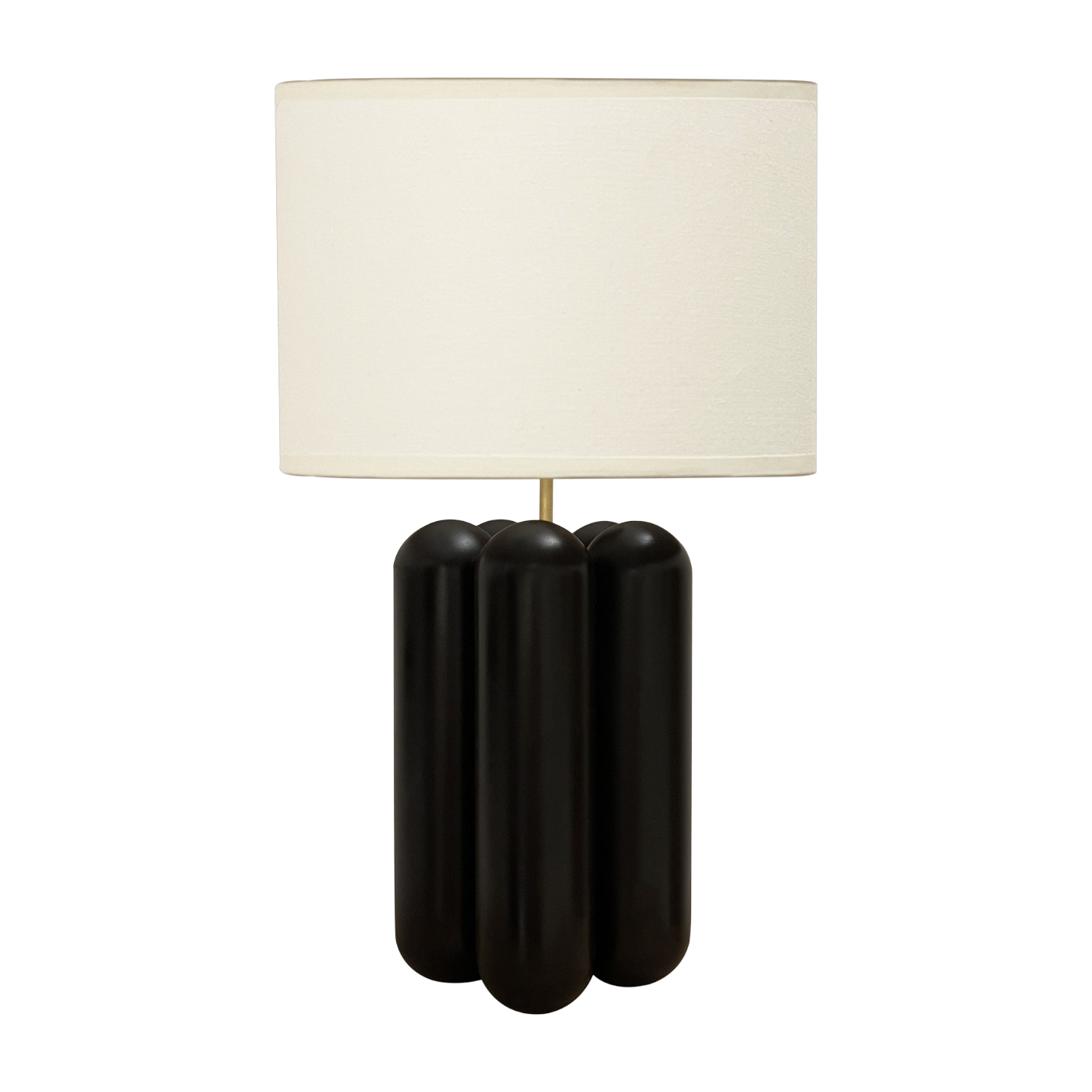 Lampada di grandi dimensioni in legno e cotone nero Charlotte - Cosin Paris