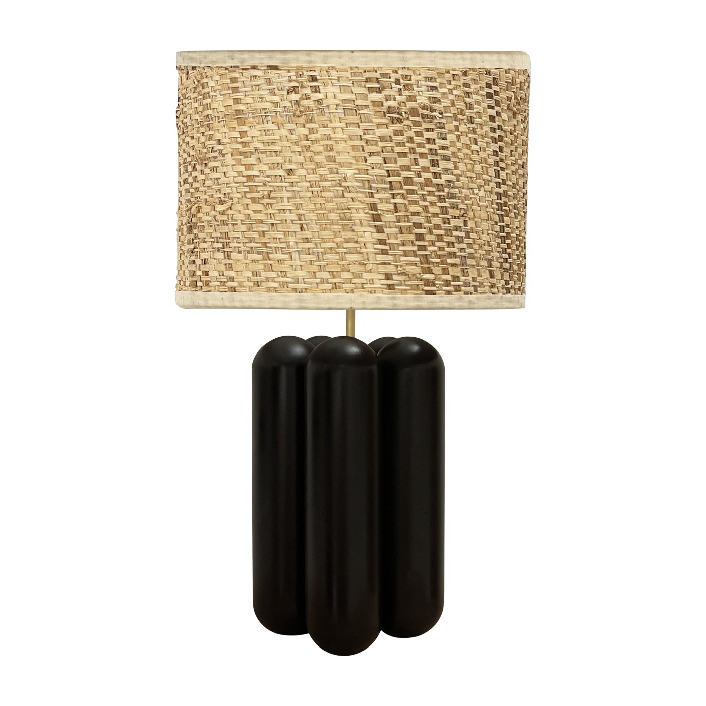 Große Lampe aus Holz und raphia schwarz Charlotte -. Cosin Paris