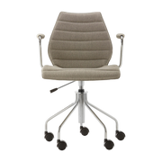 bureau sedia con braccioli girevole e con rotelle beige Maui - Kartell