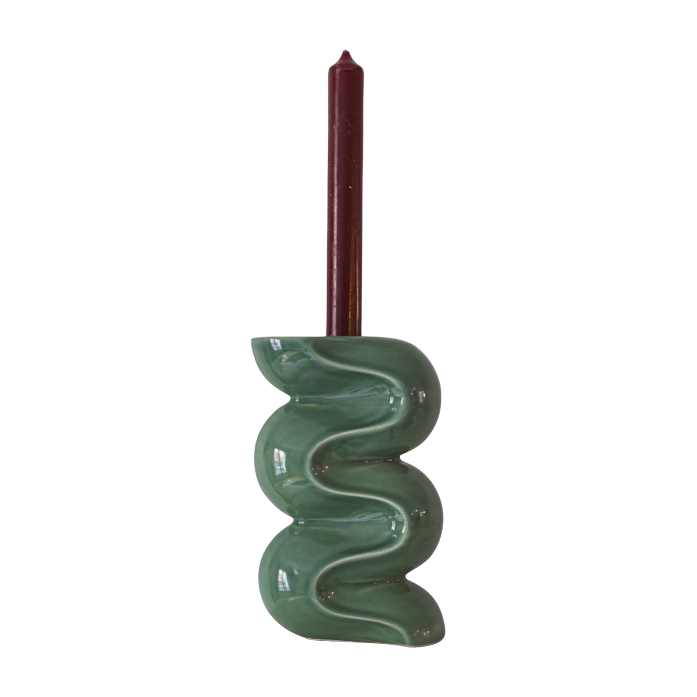 Grand Ganache green ceramic candle holder - Cosin Paris