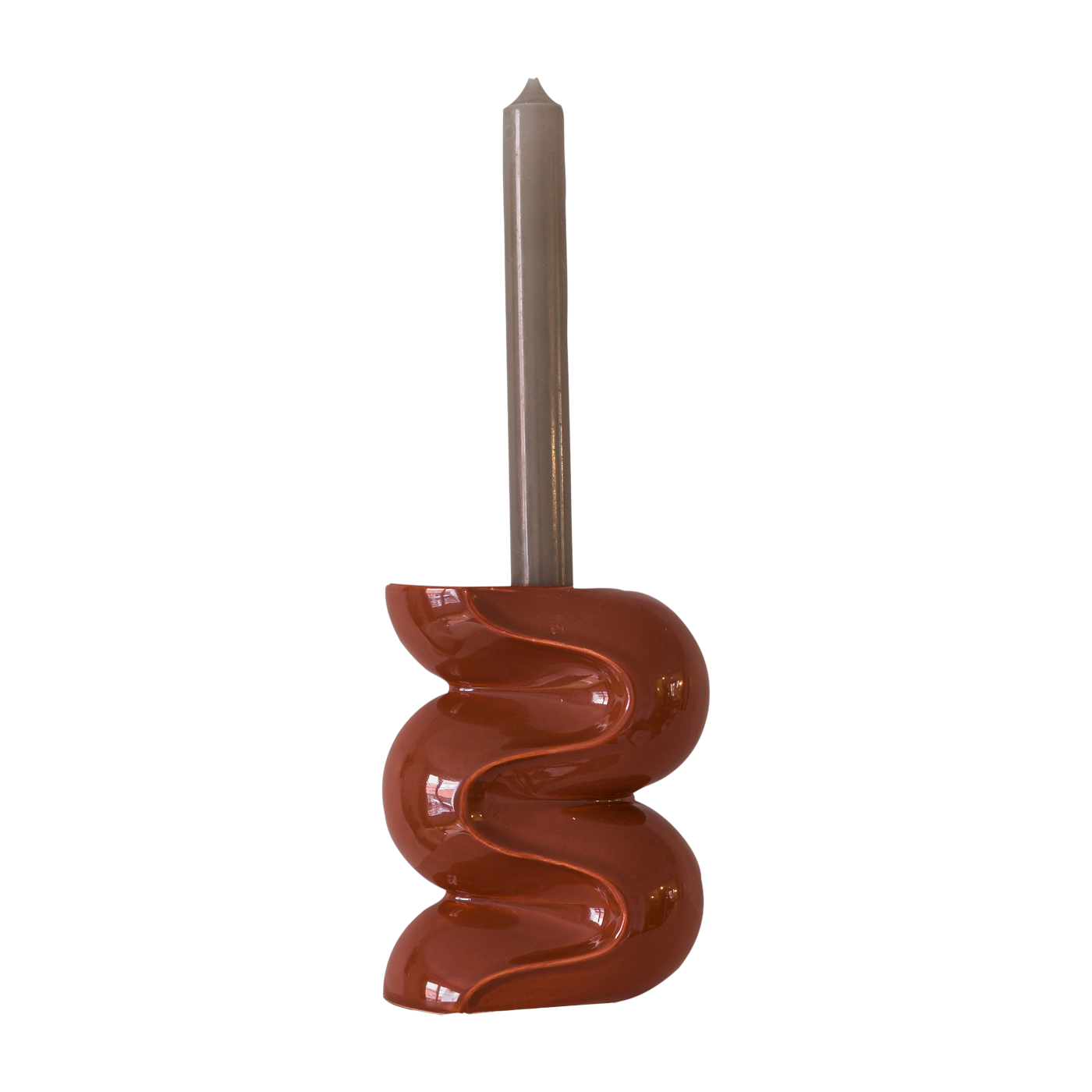 Petit bougeoir en céramique terracotta Ganache - Cosin Paris