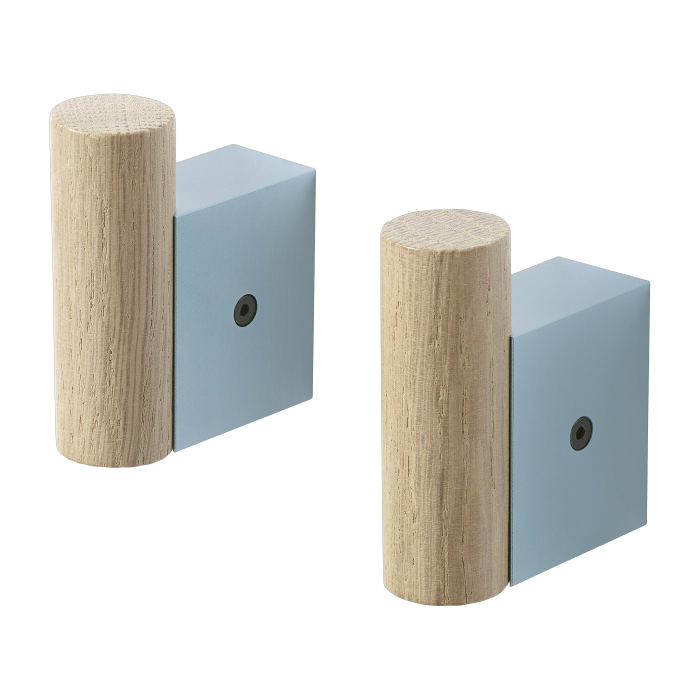 2 Kleiderhaken aus Holz Blassblau -. Muuto