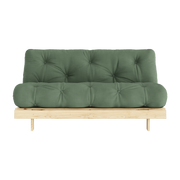 Sofá cama verde oliva de pino macizo Roots - Karup