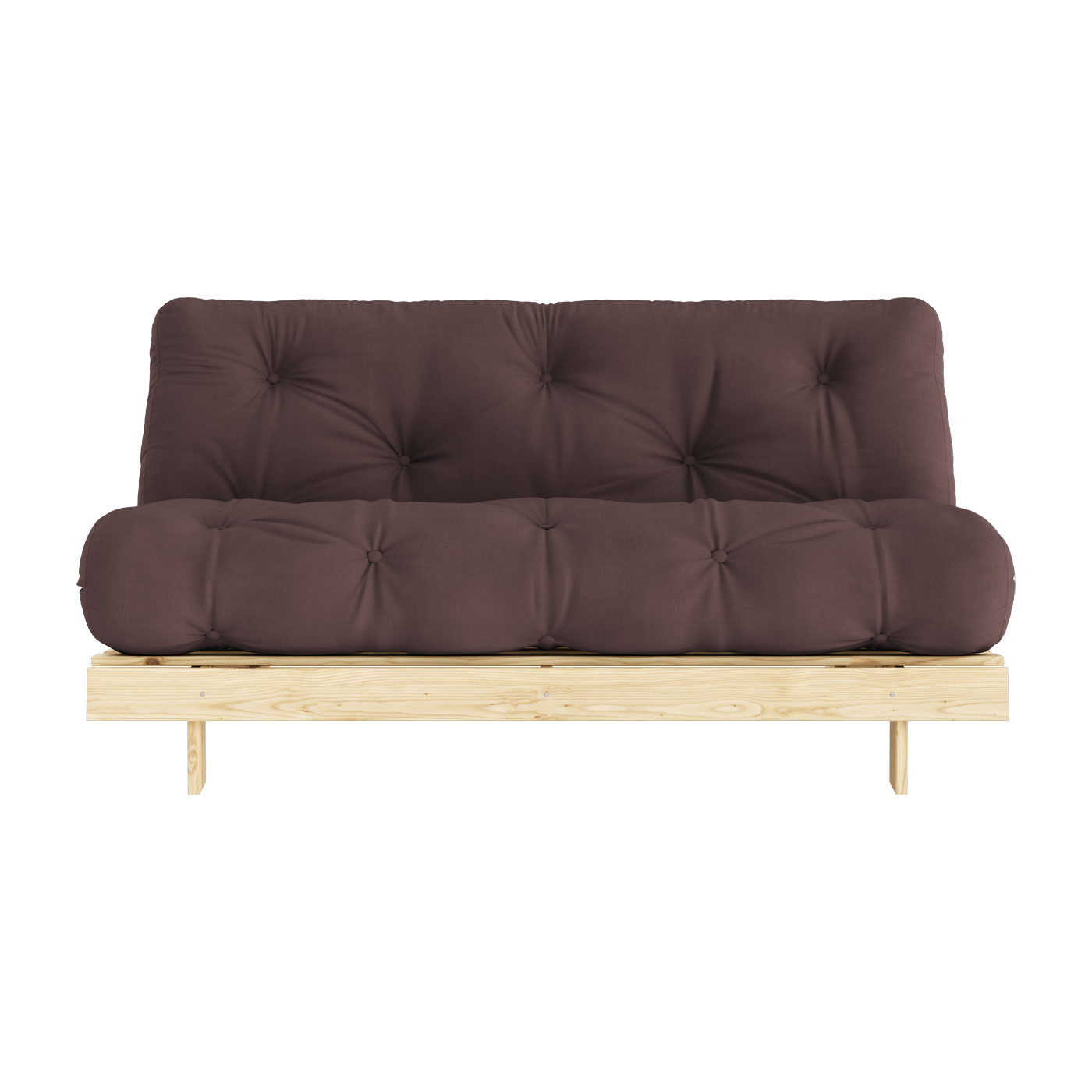 Divano letto marrone in pino massiccio Roots - Karup
