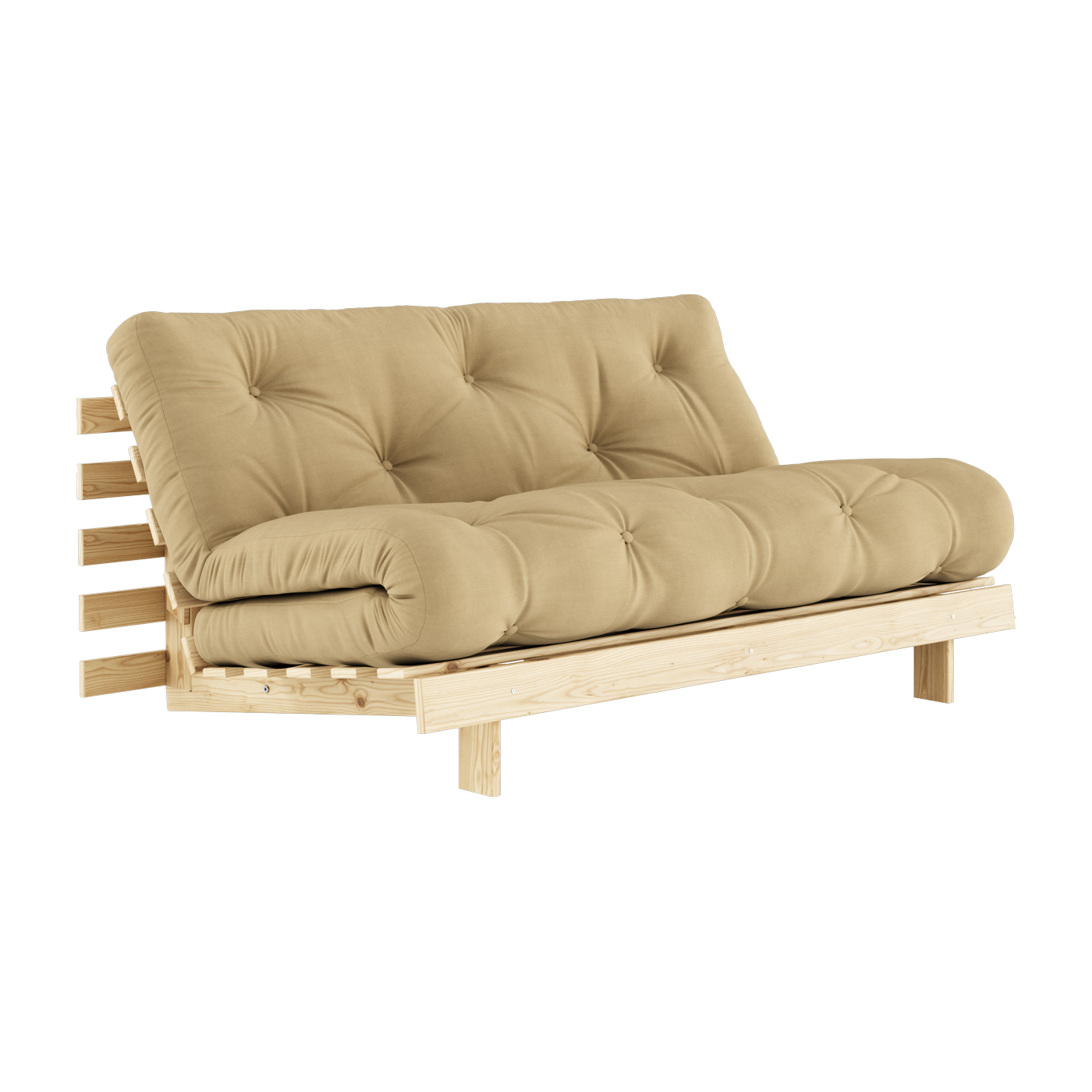 Sofa bed beige wheat pine Roots 160 - Karup Design