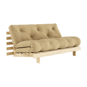 Canapé-lit beige wheat pin massif Roots 160 - Karup Design