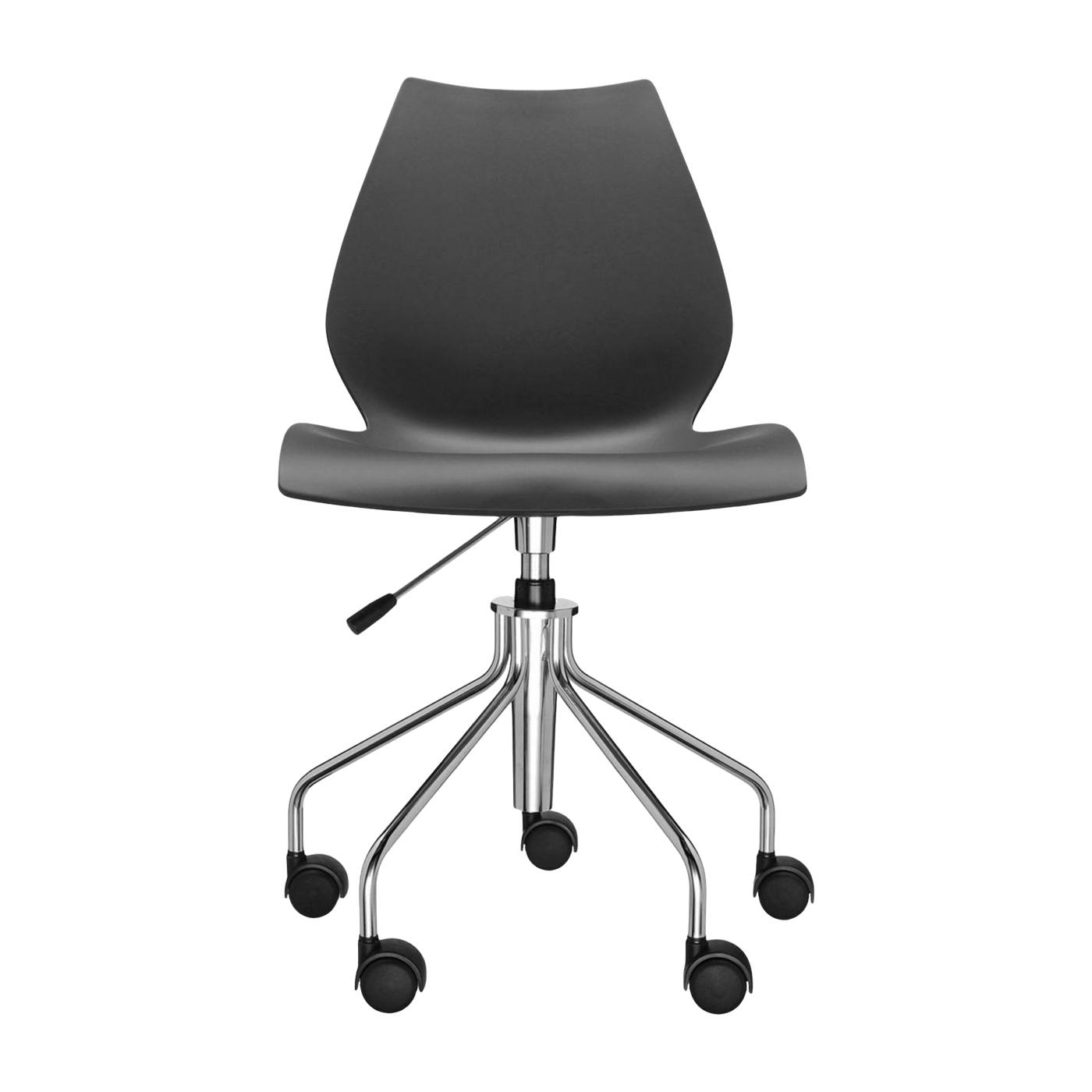 Silla de escritorio giratoria antracita con ruedas Maui - Kartell
