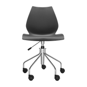 Chaise anthracite pivotante à roulettes Maui - Kartell