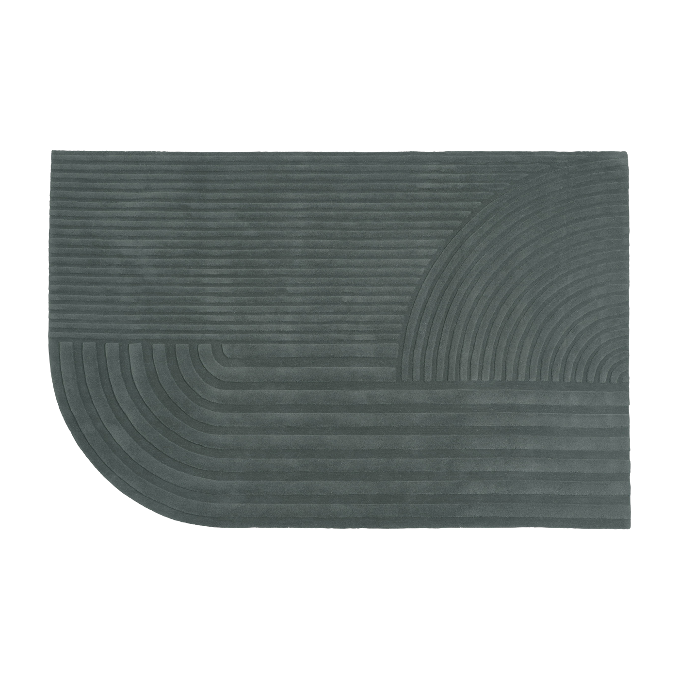 Wool rug 200 x 300 cm dark green Relevo - Muuto