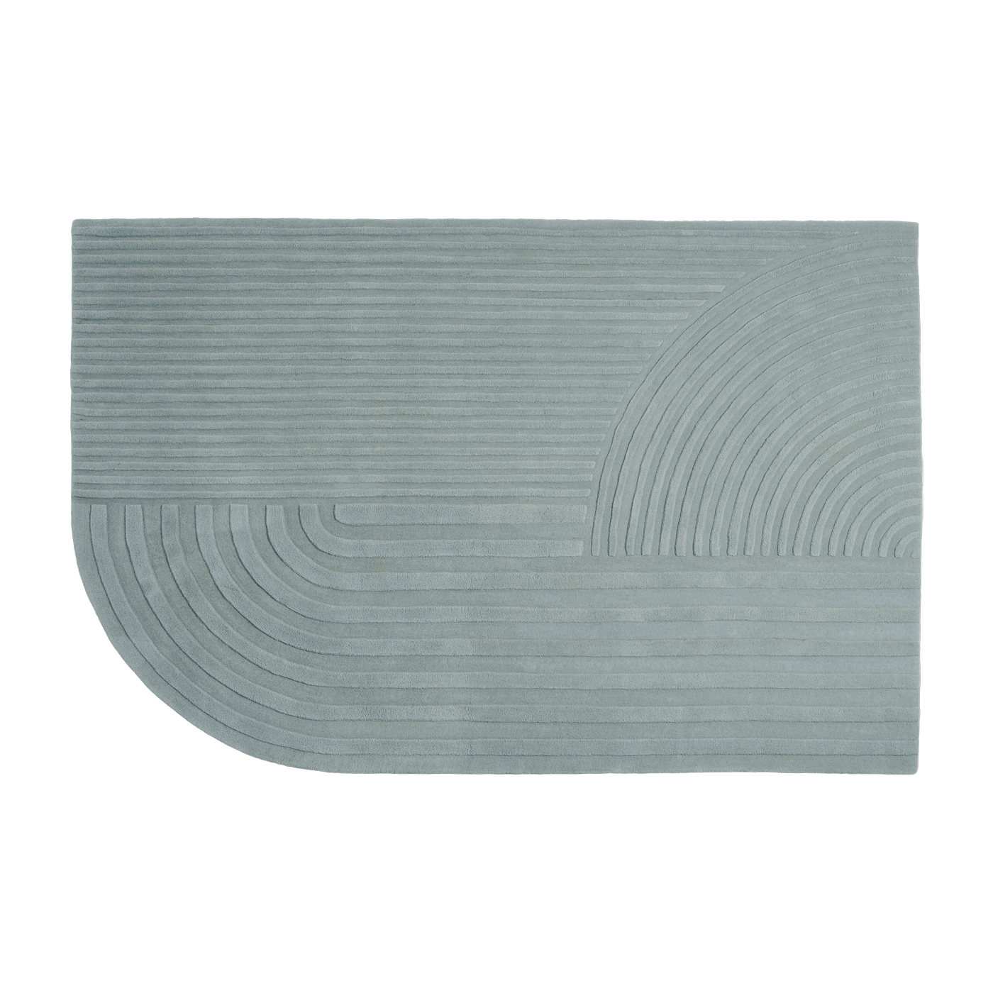 Wool carpet 200 x 300 cm sage green Relevo - Muuto