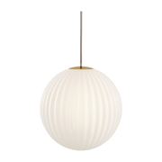 Weiße Glas-Hängeleuchte mit beigem Kabel 30 cm Modeco -. Nordic Tales