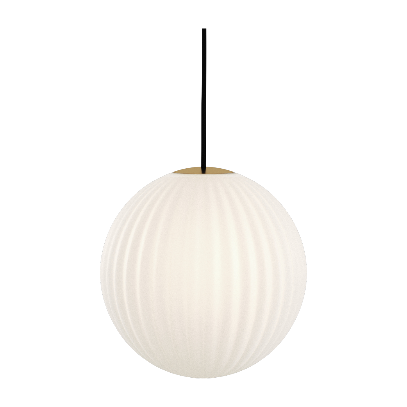 Lámpara colgante de vidrio blanco cable negro 30 cm Modeco - Nordic Tales