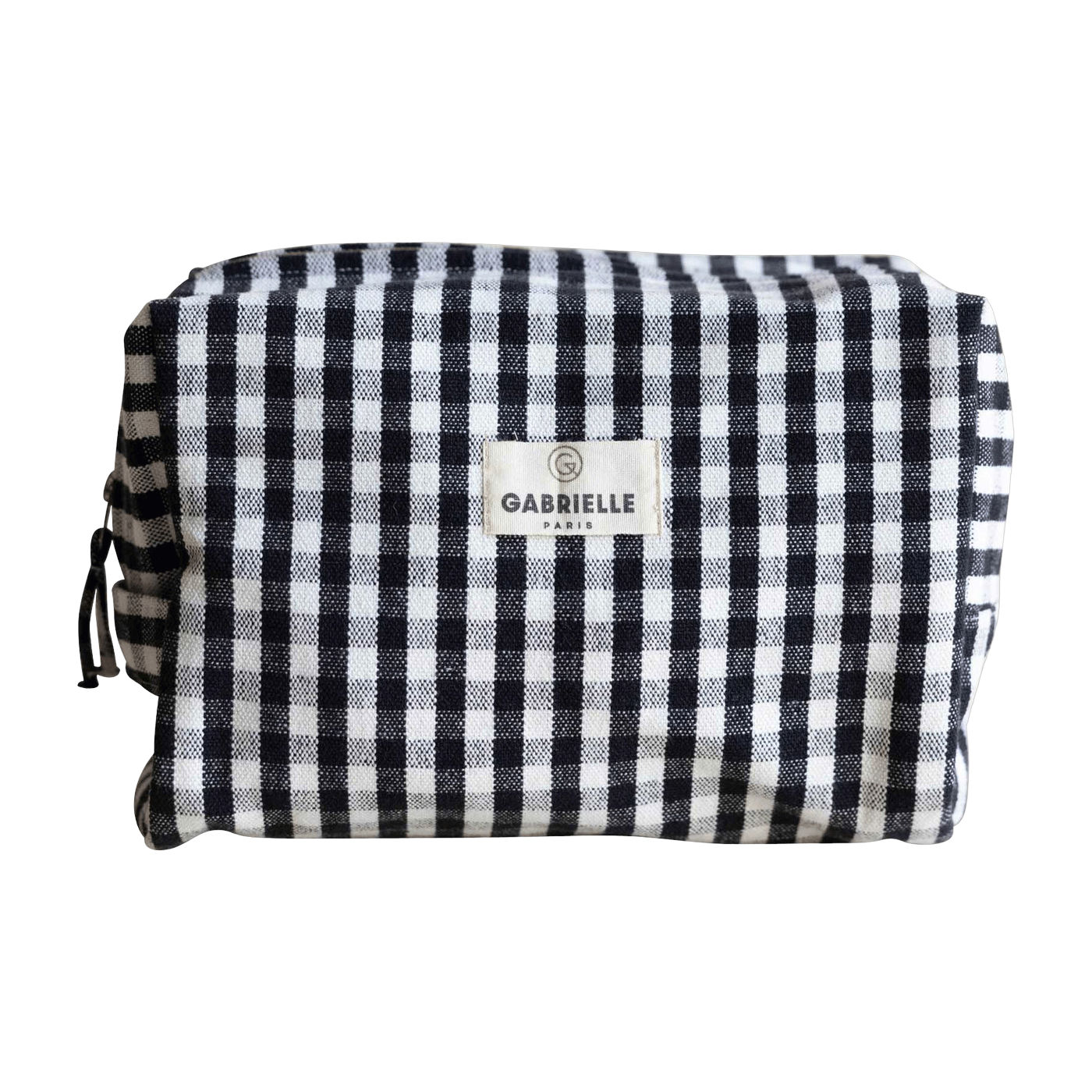 Gingham cotton toiletry bag - black Gabrielle Paris