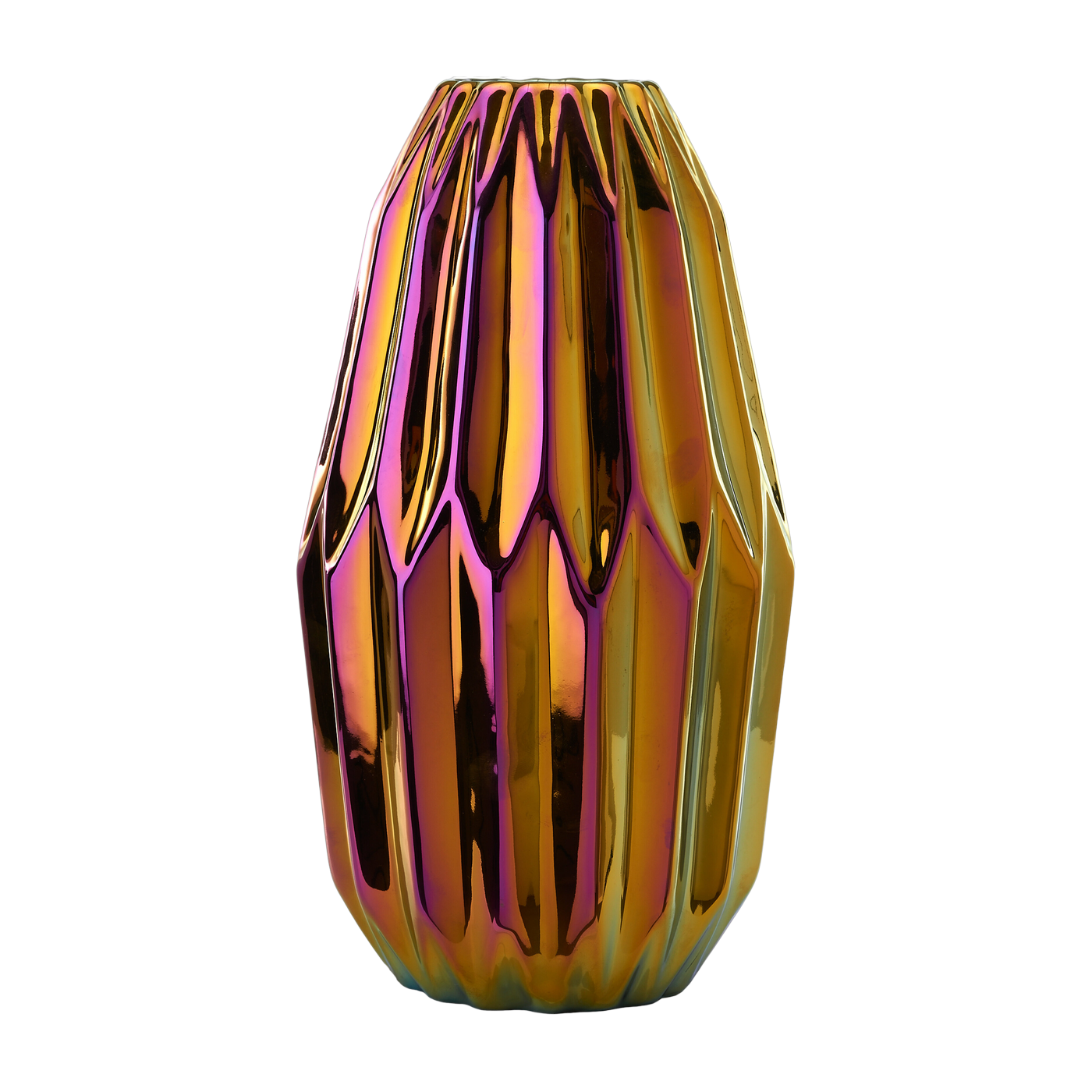 Vase M - multicolor ceramic folds Pols Potten