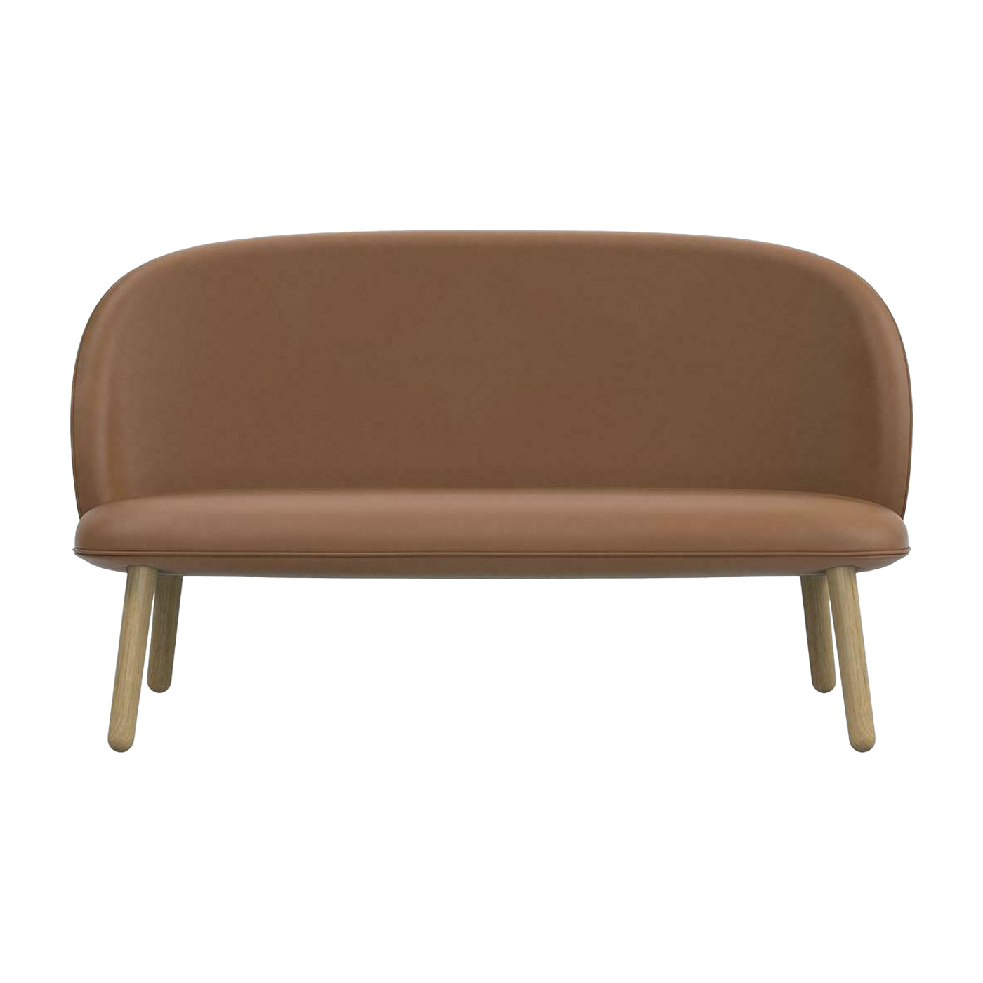 Sofá en cuero brandy y piés en roble natural 145 cm Ace - Normann Copenhagen