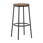 Taburete de bar en cuero marrón y acero negro 75 cm Circa - Normann Copenhagen