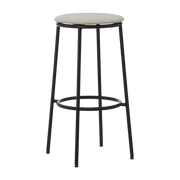 Bar stool in fabric gris clair and black steel 75 cm Circa - Normann Copenhagen