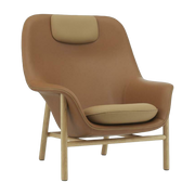 Drape Lounge Chair High W. Headrest Oak - Normann Copenhagen