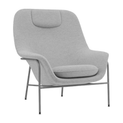 Drape Lounge Chair High W. Headrest Grey Steel - Normann Copenhagen